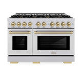ZLINE 48" Select Dual Fuel Range Gas Cooktop Electric Convection Oven Stainless Steel Champagne Bronze HDRZ-48-CB