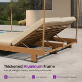 PURPLE LEAF Outdoor Daybed for Patio, Poolside Chaise Lounge Bed with Cushion, Olefin Blend Fabric, Aluminum Frame Sunbed with Side Table for Deck and Backyard