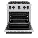 ZLINE 30" Dual Fuel Range, Gas Cooktop, Electric Convection Oven Stainless Steel, Matte Black CDRZ-30-MB