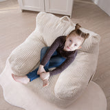 MAXYOYO Kids Bean Bag Chair, Corduroy Bean Bag Couch with Armrests for Children's Room (White)