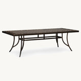 PURPLE LEAF Cast Aluminum Patio Dining Armchairs and Round Table | Rhombus and Square Lattice Designs