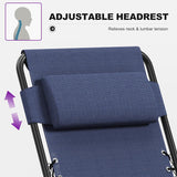PURPLE LEAF Outdoor Reclining Chair Patio Zero Gravity Chaise Lounge Folding Chair with Removable Cushion Adjustable Headrest for Lawn Camping Beach Pool