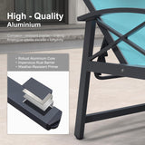 PURPLE LEAF Oversized Chaise Lounge Chair Outdoor Extra Wide Pool Lounge Chairs 5 Adjustable Position with Armrests and Side Table, Aluminum Patio Lounge Chair for Outside, Backyard, Pool