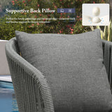 PURPLE LEAF Outdoor Bar Stools Patio Modern Aluminum Rattan High Back & Arms Bar Chairs with Removable Cushions and Pillows for Outdoor or Indoor