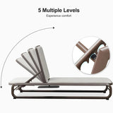 PURPLE LEAF Patio Chaise Lounge with Cushion Aluminum Tanning Chair Lounge Adjustable Reclining Set