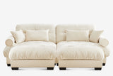 CLOUDIES 94" Loveseat with 2 Ottomans