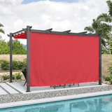 PURPLE LEAF Outdoor Pergola with Retractable Canopy Aluminum Shelter for Beach Porch Garden Shade Pavilion Pergola with Curtains