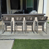 PURPLE LEAF Bar Stool Rattan Bar Stools Counter Stools with Back Metal Bar Height Stool Outdoor Bar Chair for Garden Kitchen