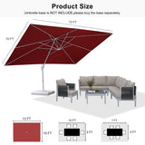 PURPLE LEAF Morden White Outdoor Umbrella Premium Aluminum Patio Cantilever Pool Sun Umbrellas