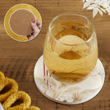 Boho Ceramic Coaster Set of 6 with Holder