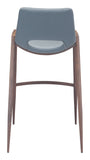 Desi Barstool (Set of 2) Azure Gray & Walnut