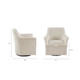 Flare Arm Swivel Glider Lounge Chair, Cream
