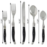 Laguiole 20-Piece Stainless Steel Flatware Set, Black