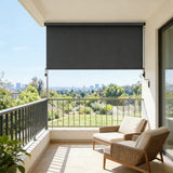 Solar Crank Outdoor Roller Shade with Teslin, No Cassette