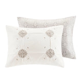 Reversible Embroidered Comforter/Duvet Cover Set, Ivory