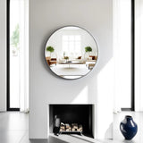 Van Buren Brushed Black Round Mirror