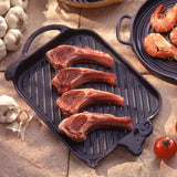 Chasseur French Cow Cast Iron Griddle 15-inch Black