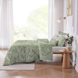 Velvet Quilted Diamond Comforter Set, Green