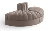 Rummi - Velvet Performance Fabric Upholstered 2 Piece Rounded Modular Loveseat