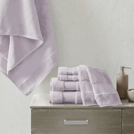 Turkish Cotton 6-Piece Bathroom Towel Set, Lavender