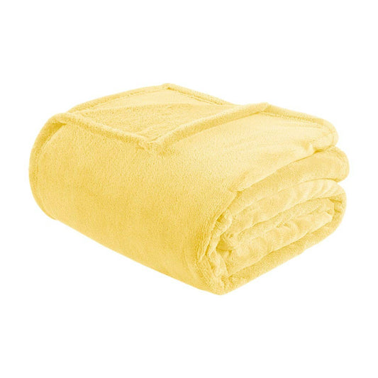 All-Season Oversized Plush Bedding Blanket, Yellow