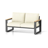 Aluminum Outdoor Loveseat, All-Weather Metal Patio Loveseat