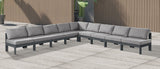 Nizuc - Outdoor Patio 9 Piece Modular Sectional With Gray Frame