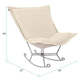 Scroll Puff Rocker Titanium- Barbet Natural/Natural