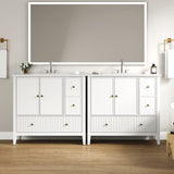 36'' Bathroom Vanity with Sink, Doors and Fluted Drawers