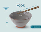 Kook Terracotta Ramen Bowls 36 oz, Set of 2