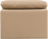 Comfy - Faux Leather Armless Chair - Tan