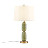 Green Faceted Green Glass Table Lamp