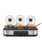 Triple 1.5QT Stainless Slow Cooker Buffet Server