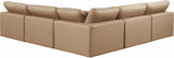 Comfy - 5 Piece Faux Leather Modular Corner Armless Sectional - Tan
