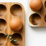 Wooden Egg Storage Tray Natural Acacia Holder