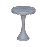 Scalloped Round Drink Table Light Blue