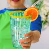 21 oz Teal Ribbed Acrylic Cups Set of 8