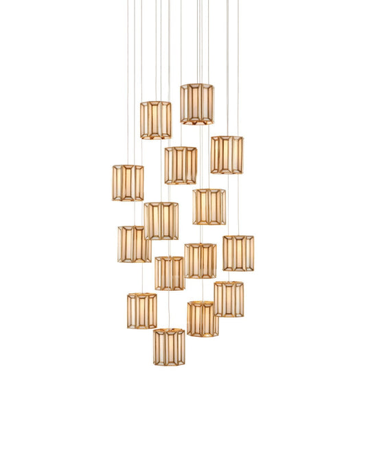 Daze 15-Light Round Multi-Drop Pendant