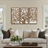 Two-Tone Wood Panel Tree of Life Wall Decor Set