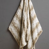 Heated 50x70" Faux Long Fur Electric Throw Blanket, Beige