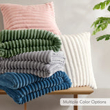300GSM Fluffy Ribbed Plush Comforter Set,Ivory