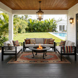 4-Piece Aluminum Patio Set with 43" Fire Pit, 2 Grills