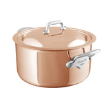 Mauviel M'6 S Induction Copper Stewpan With Lid, Cast Stainless Steel Handles