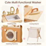 ROBUD Wooden Laundry Playset - Caramel