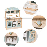 Robud Wooden Kids Kitchen PlaySet Series - Green and Gold