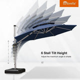 PURPLE LEAF Double Top 11 ft Round Outdoor Patio Umbrella with High Quality Sunbrella Fabric