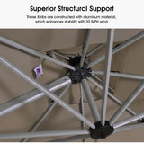 PURPLE LEAF Rectangular Large Outdoor Cantilever Umbrella With Base for Garden, Pool