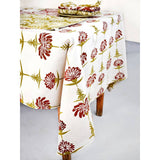 Tropical Garden 59" X 98" Tablecloth - Crimson & Chartreuse