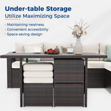 7‑Piece Pe Wicker Outdoor Dining Sectional Sofa Set