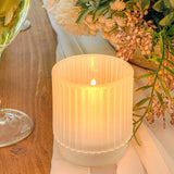 Ribbed Frosted Glass Votive Candle Holder (Set of 6)